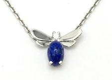 Chaumet Attrape Moi Bee Lapis Lazuli Diamond 18k White Gold Necklace Pendant
