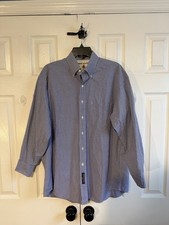 Tommy Hilfiger 90s Vintage Dress Shirt Blue/White Checkered 16 32 Large