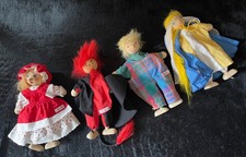 SIGIKID  4 Handspielpuppen  "Rotkäppchen, Teufel,  Peter und Prinzessin"