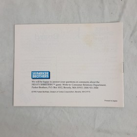 Heavy Shreddin Snowboarding Shredding Nintendo NES Instruction Manual Only