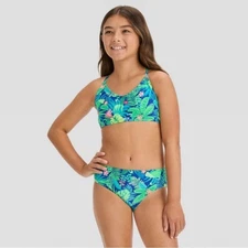 NWT Art Class Girls Living In The Tropics Floral Printed Bikini Set Large 10/12