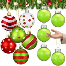 12 Pcs Christmas in July Balls Ornament 2.5 Inch Glittering Xmas Hanging Ball...