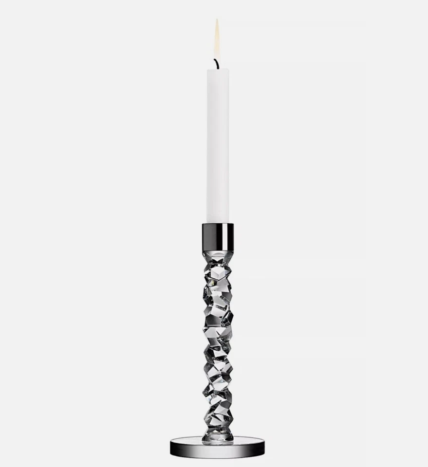 ORREFORS CANDELABRO CRISTAL QUILATES CANDELABRO GRAFITO 9.53" #6590170 NUEVO Foto 2 de 4