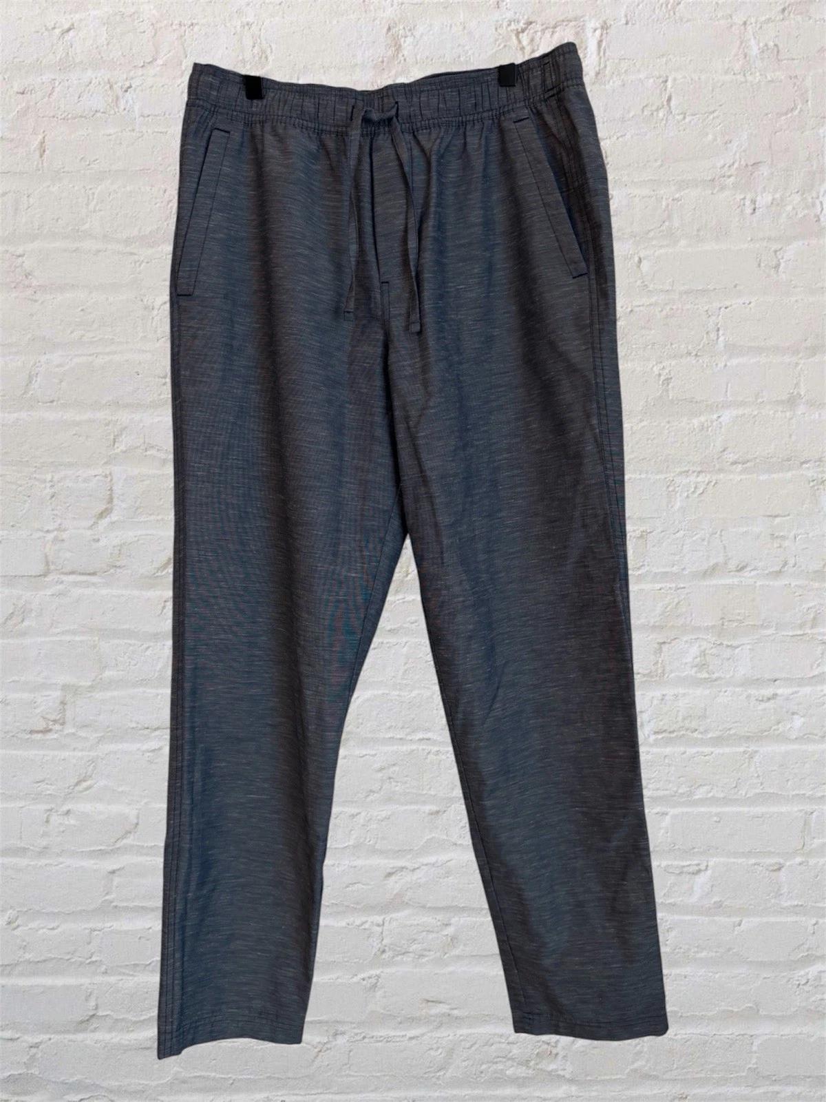 Lululemon LuluLinen Pull On Pants M Blue Relaxed Tapered Lightweight LM5BA0S