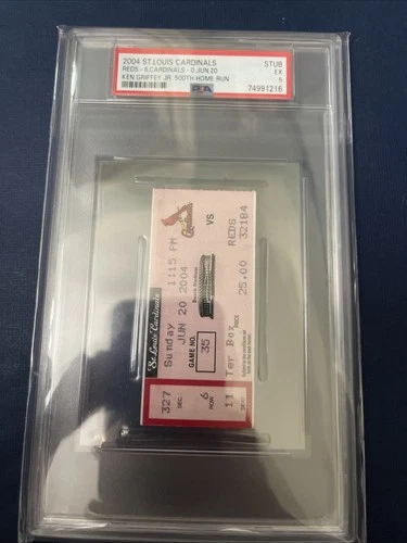 2004 KEN GRIFFEY JR Home Run HR #500 Ticket Stub 6/20/04 PSA 5