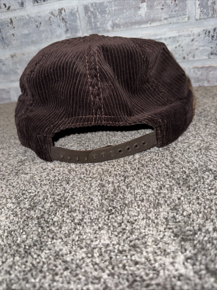 Raro Sombrero Gorra Ram Pana Años 80 De Colección Snap Back Marrón Oscuro Línea Guía Equipamiento Foto 4 de 4