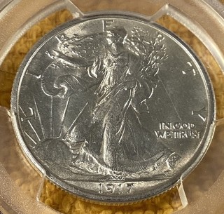 1917 Walking Liberty Half Dollar PCGSMS62 (6033). FREE SHIPPING