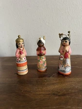 Tonala Pottery Christmas Nativity 3 Pcs Figurines Mexican Folk Art Replacements
