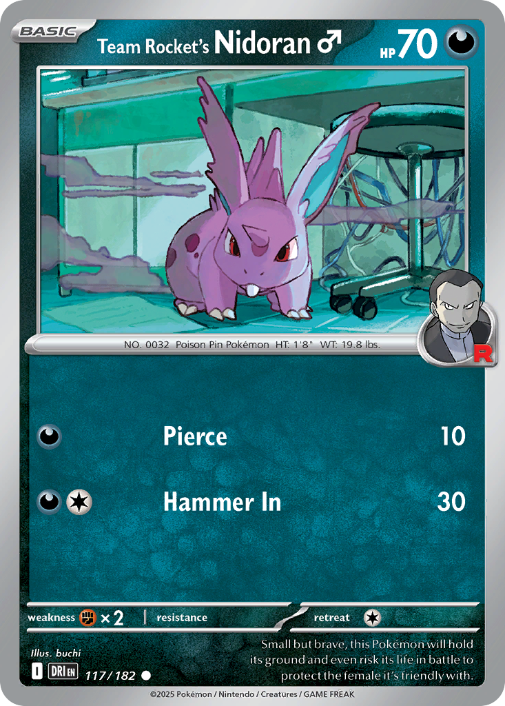 Team Rocket's Nidoran 117/182 Common | Destined Rivals | Pokemon