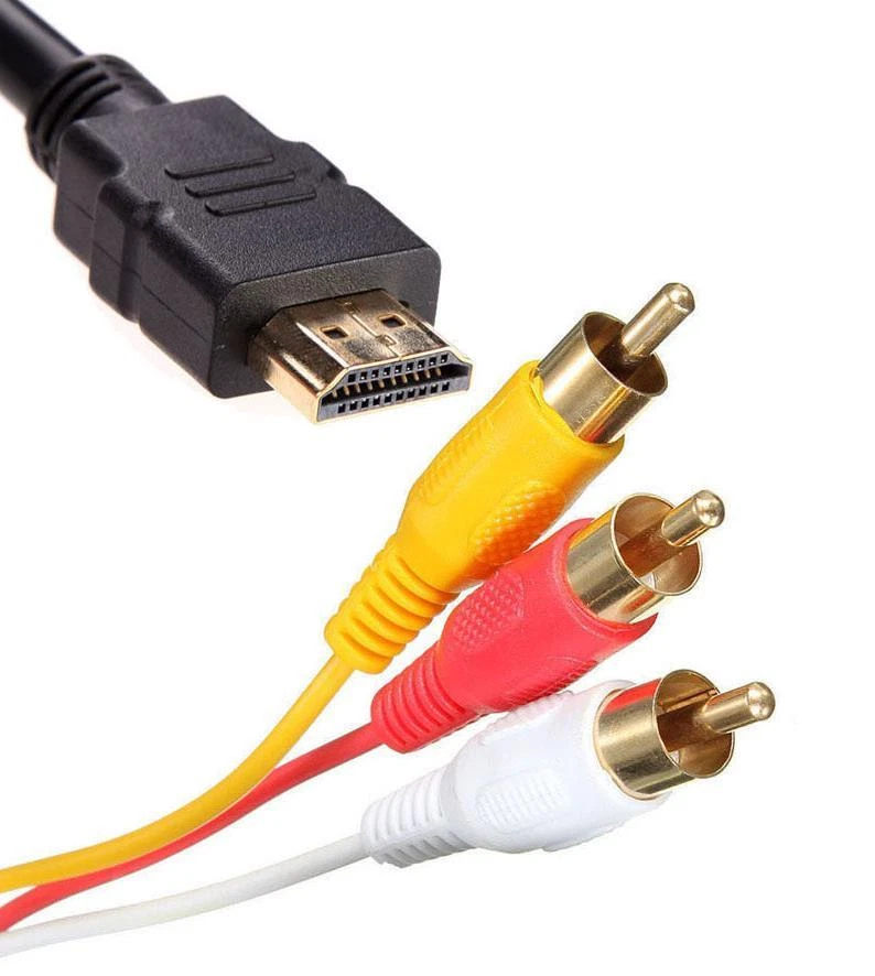 2pc HDMI to 3 Audio Video AV Component Converter Adapter Cable HDTV 5 Feet TV - Image 4 of 4