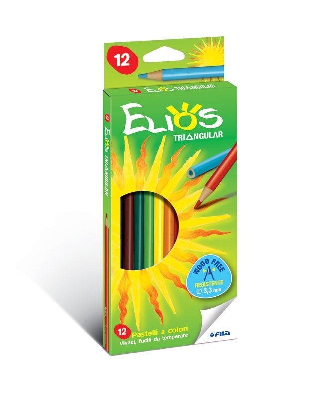 Giotto – Pastelli Elios Triangular Laccati 12 Pezzi