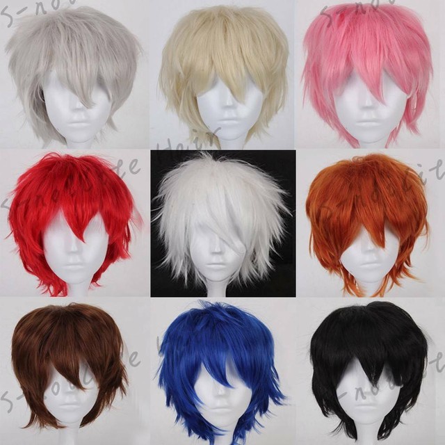 Men Male Boys Short Full Wig Anime Cosplay Costume Party Synthetic Hair