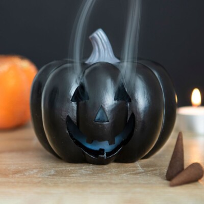 *SALE Black Jack O' Lantern Kürbis Räucherstäbchenhalter, Herbst Halloween Gothic