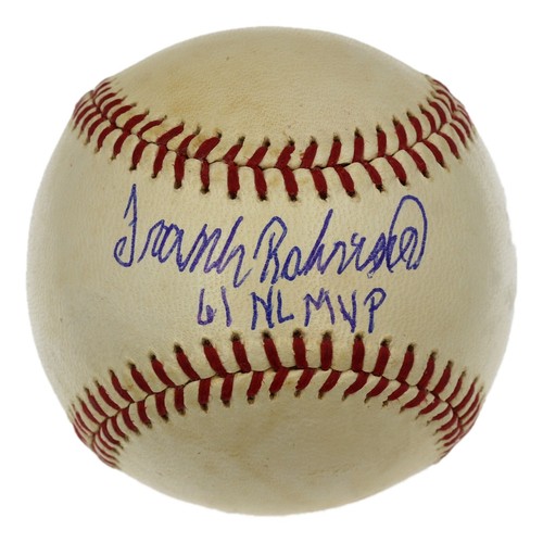 Frank Robinson signed Vintage Spalding Nat. League Baseball "61 NL MVP" JSA COA - Picture 2 of 9
