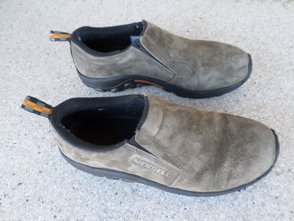 Merrell Men\'s Slip-On Jungle Moc Suede Loafers in Gunsmoke size 9.5 NEW Merrell Jungle Moc Gunsmoke Leather Slip-On Shoes J95635  main image 2