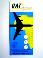 Old 1961 brochure: COMPAGNIE AVIATION UAT AEROMARITIME no AIR FRANCE