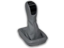 SCHALTKNAUF FÜR MERCEDES W210 1995-2002 E-KLASSE SCHALTMANSCHETTE LEDER GRAU