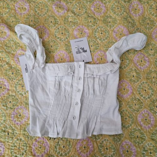 Prinzessin Polly Iseadoria Rüschen Damen Cropped Knopfleiste Tank Top Größe 0