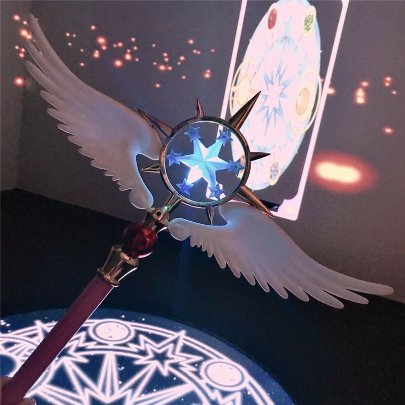 Brillante 100 cm Captor de Tarjetas Sakura Kinomoto Star Bastón Varita Mágica Juegos con disfraces Utilería Regalo