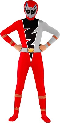 Kinder roter Dino Fury Morphsuit Jungen Power Rangers Superheld Kostüm