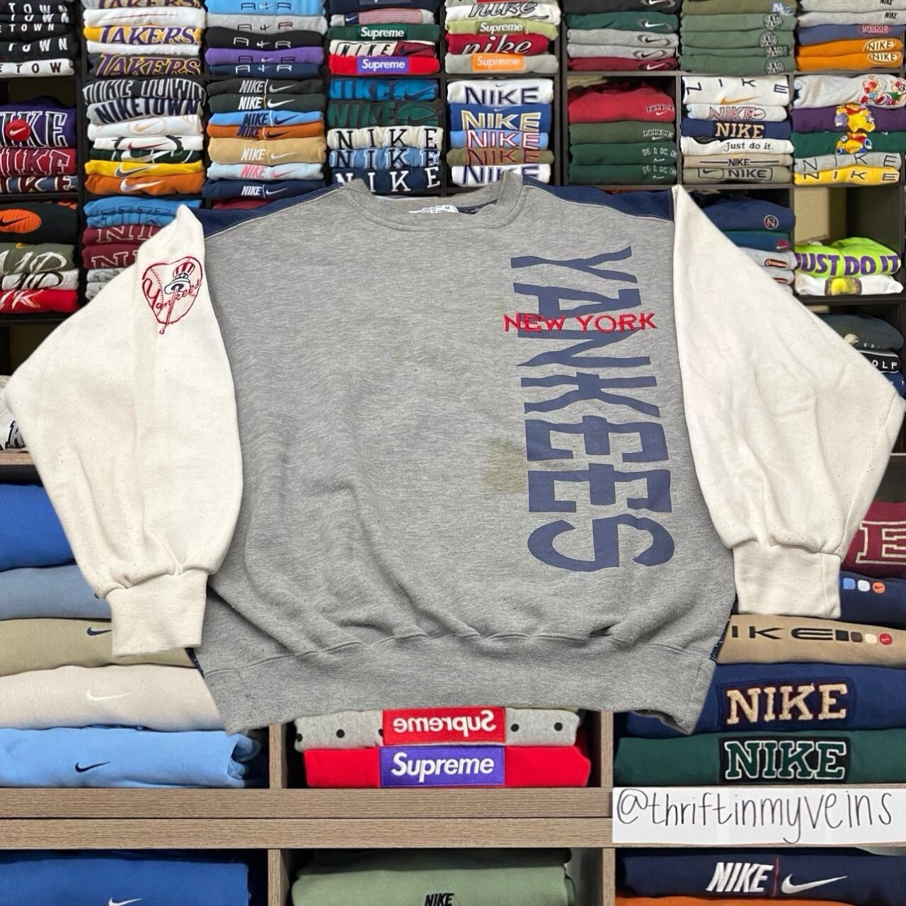 90s Vintage New York Yankees MLB Baseball Pullover Sweater  