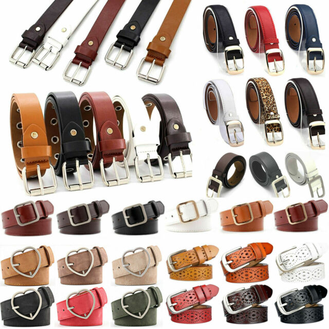 Unisex Women Jeans Leather Belts Adjustable Casual Strap Party Dress Waistbands.