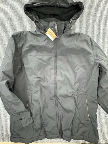 Weatherproof Coat Men's XXL Black Hooded Winter Jacket Double Zips Heavy New