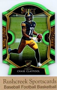 2020 Panini Select #70 Chase Claypool RC Rookie Neon Green Prizm Die Cut