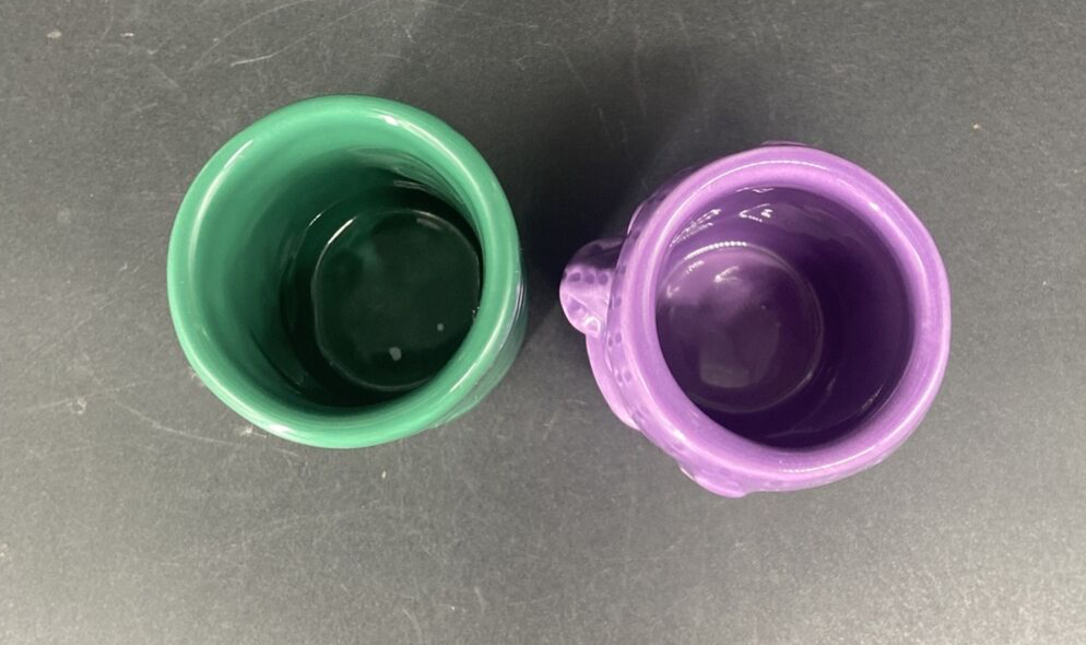 2 KCCO Tiki Shot Glasses Toothpicks Holders Purple/Green 2012 eBay