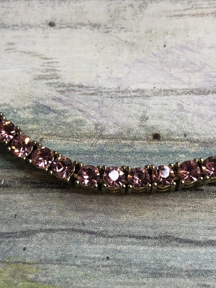 Collar BaubleBar Bennet Distintivo 19" Cristales Facetados Rosa Tono Dorado Foto 2 de 4