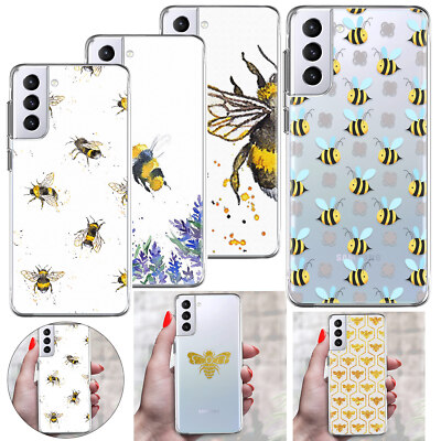 Bee Phone Case Clear TPU Cover For Samsung Galaxy A14 A35 A15 A54 S24 S23 FE S22