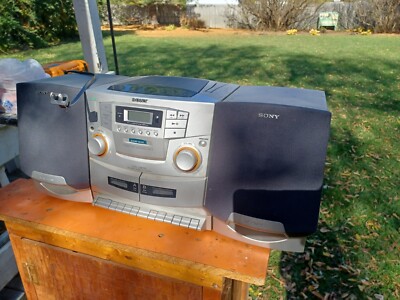 Sony CFD-ZW755 Stereo Boombox AM/FM Radio Dual Cassette Tape CD