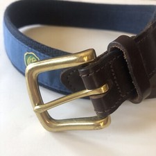 Vineyard Vines Canvas Club Boys Belt , Size 24, Brass Hardware W/Leather Ends