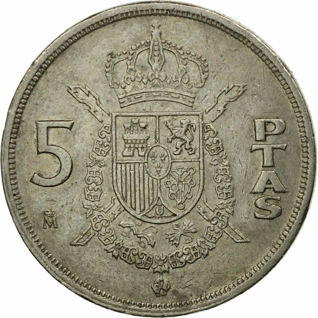 Spain 5 Pesetas - Juan Carlos I with mintmark Coin KM823