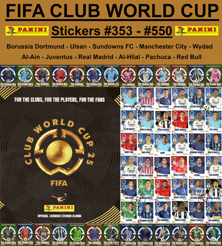 Panini FIFA Club World Cup 2025 Stickers #353 - #550 Panini FIFA Club World Cup