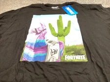 FORTNITE Shirt Womens 2X Battle Royal Loot Llama Black Cotton Gamers Graphics