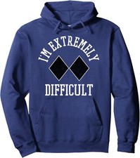 Ski Snowboard Im Extremely Difficult Diamond Sign Fun Unisex Hooded Sweatshirt