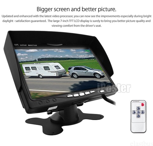 7'' LCD Screen Monitor Mirror 2 Video Input 4 Pin Plug For Truck Caravan Camera - Picture 6 of 12
