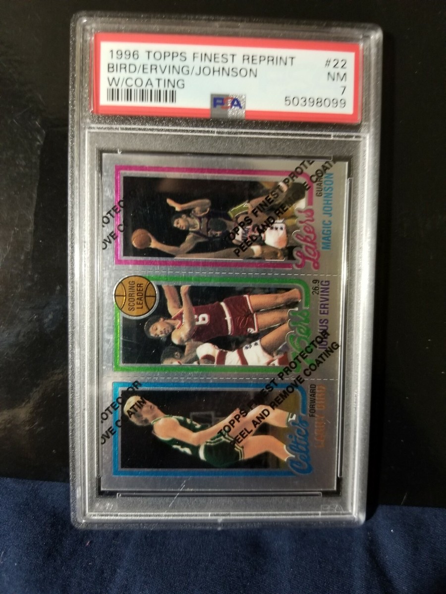その他 1996 Topps Finest 22 Johnson/Bird/Erving 1996 Topps Finest 22 Johnson/Bird/Erving w/Coating rookie
