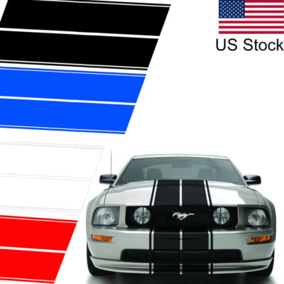For Ford Mustang Chevy Camaro 4-Line Rectangle Racing Vinyl Decal Sticker 78inch