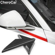 Carbon Fiber Side Door Window Triangle Cover Trim Decor For 2016ford Mustang