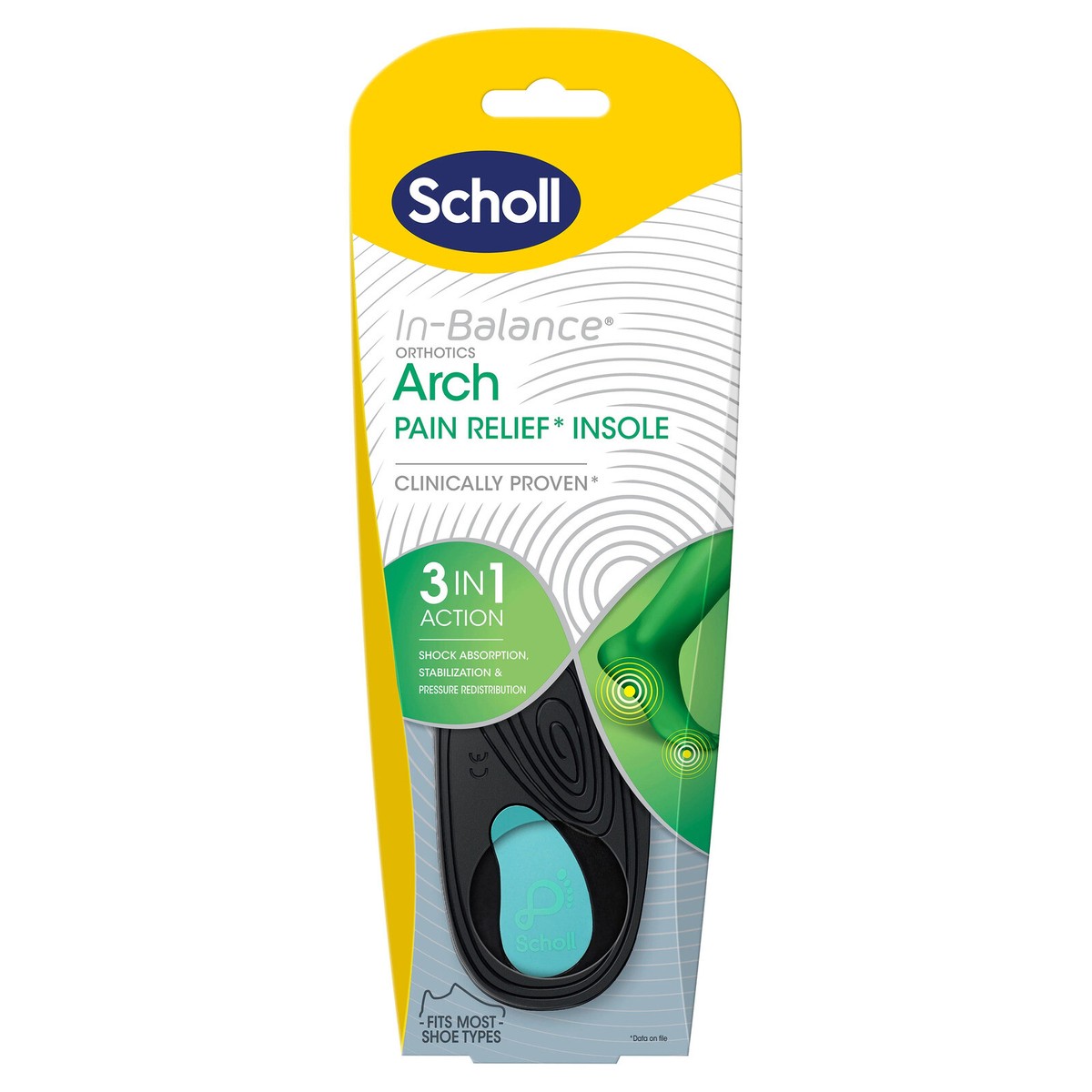 Scholl In Balance Foot Arch Support Orthotic Insole LARGE
