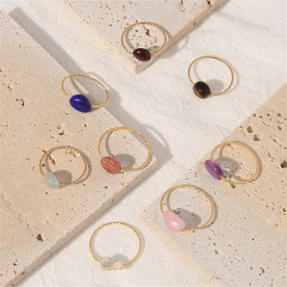 Natural stone 2024 rings for women
