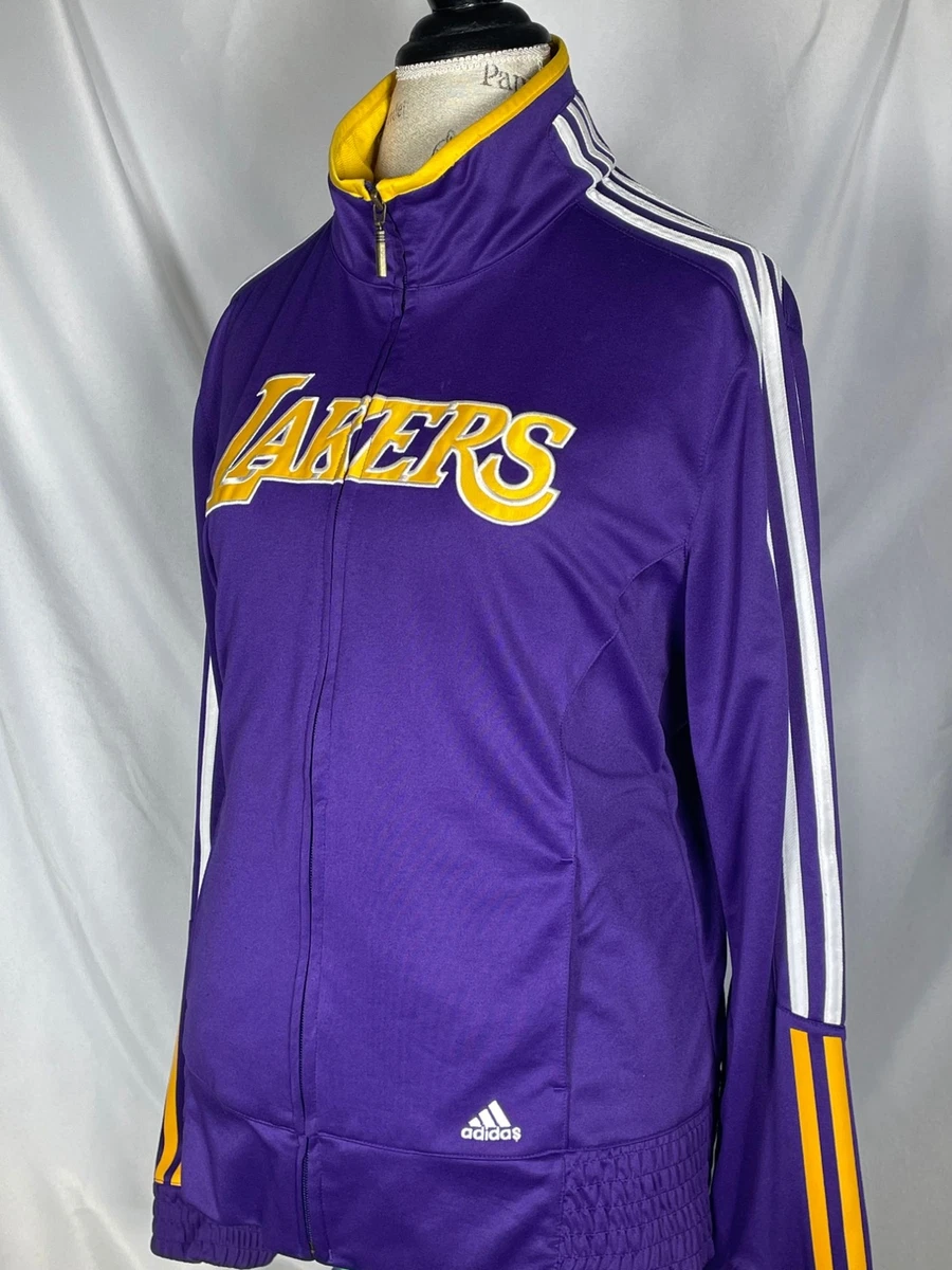 NBA, Jackets & Coats, La Lakers Nba Womans Adidas Warm Up Track Jacket  Size Medium