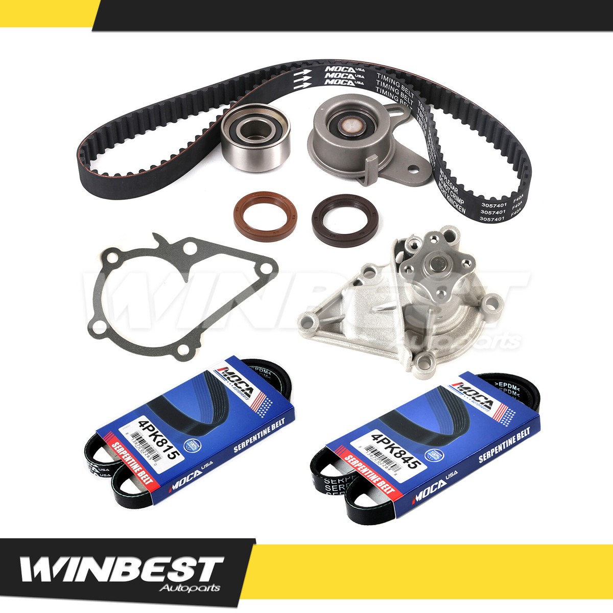 Timing Belt Water Pump Serpentine Belt Kit for 01-11 Hyundai