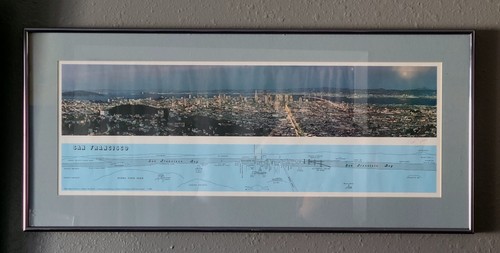 1976 Bill Harris signiert Smith Neuheit San Francisco Bay gerahmtes Foto & Karte 28" breit - Bild 2 von 20