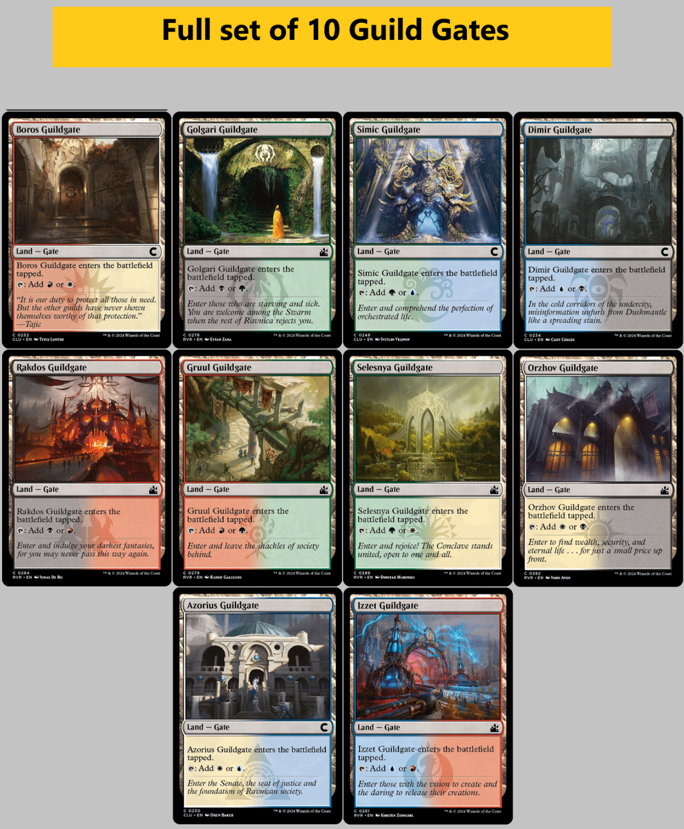 Complete Set of Guildgate Lands - All 10 Gate Dual Land NM - Sets