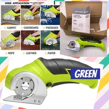 Cordless Electric Scissors, Green 4.2V Electric Mini Box Carpet Cutter Craft ATL