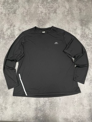 Kalenji Men Running Long Sleeve Shirt Black Sports Training Lightweight Size La 