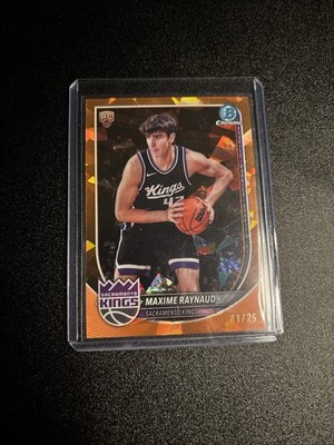 1st print Topps 2025-26 Bowman Chrome Maxime Raynaud #BCV-43 Orange RC /25 King 